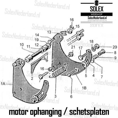 Exploded view Solex ophanging