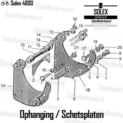 Solex 4800 onderdelen ophanging schetsplaten